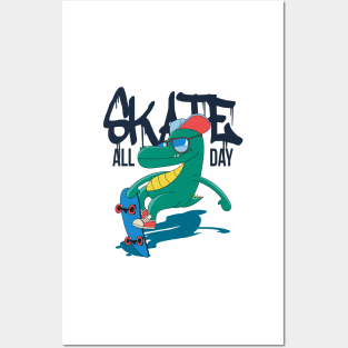 Skate dino Posters and Art